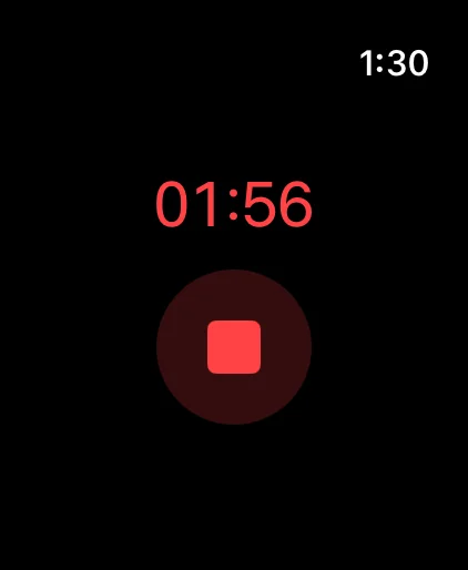 Speechy su Apple Watch mentre registra dal polso.