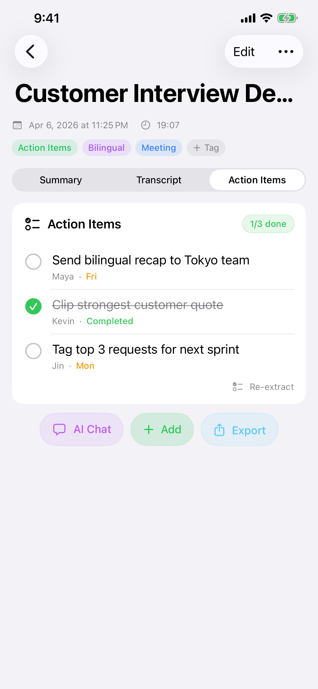 Speechy app screenshot