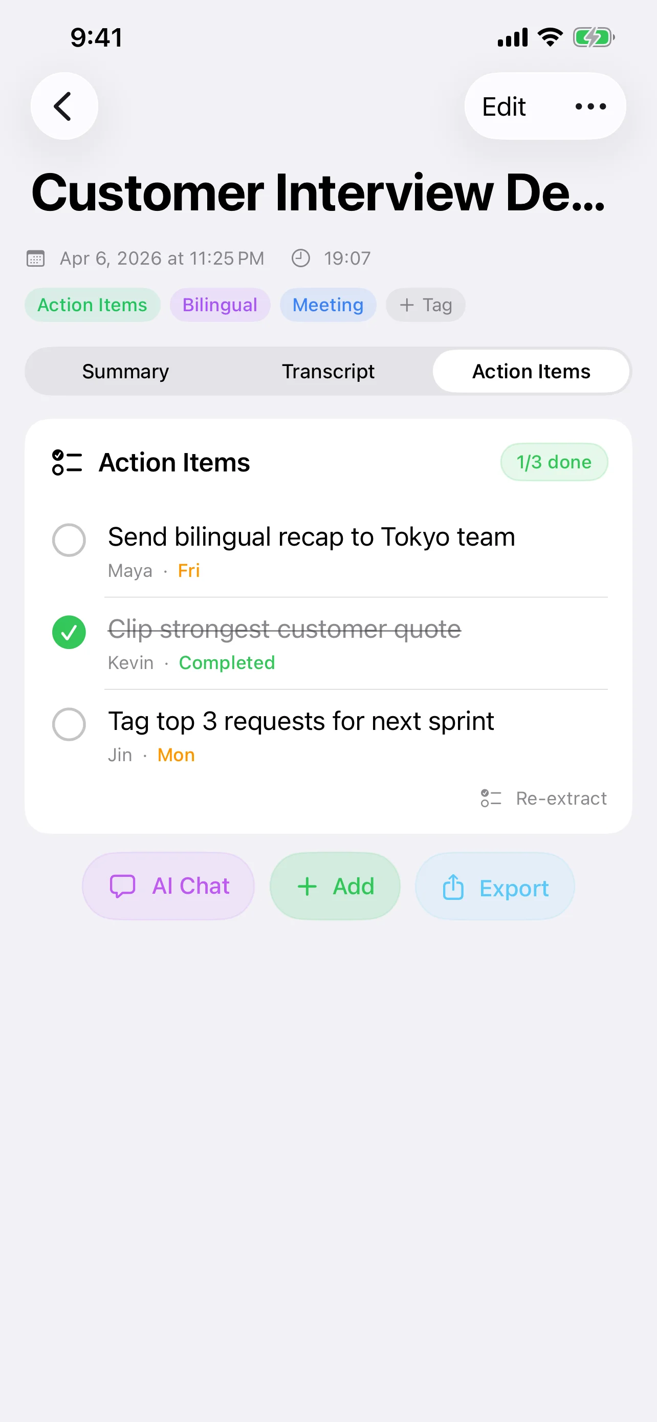 Speechy app screenshot